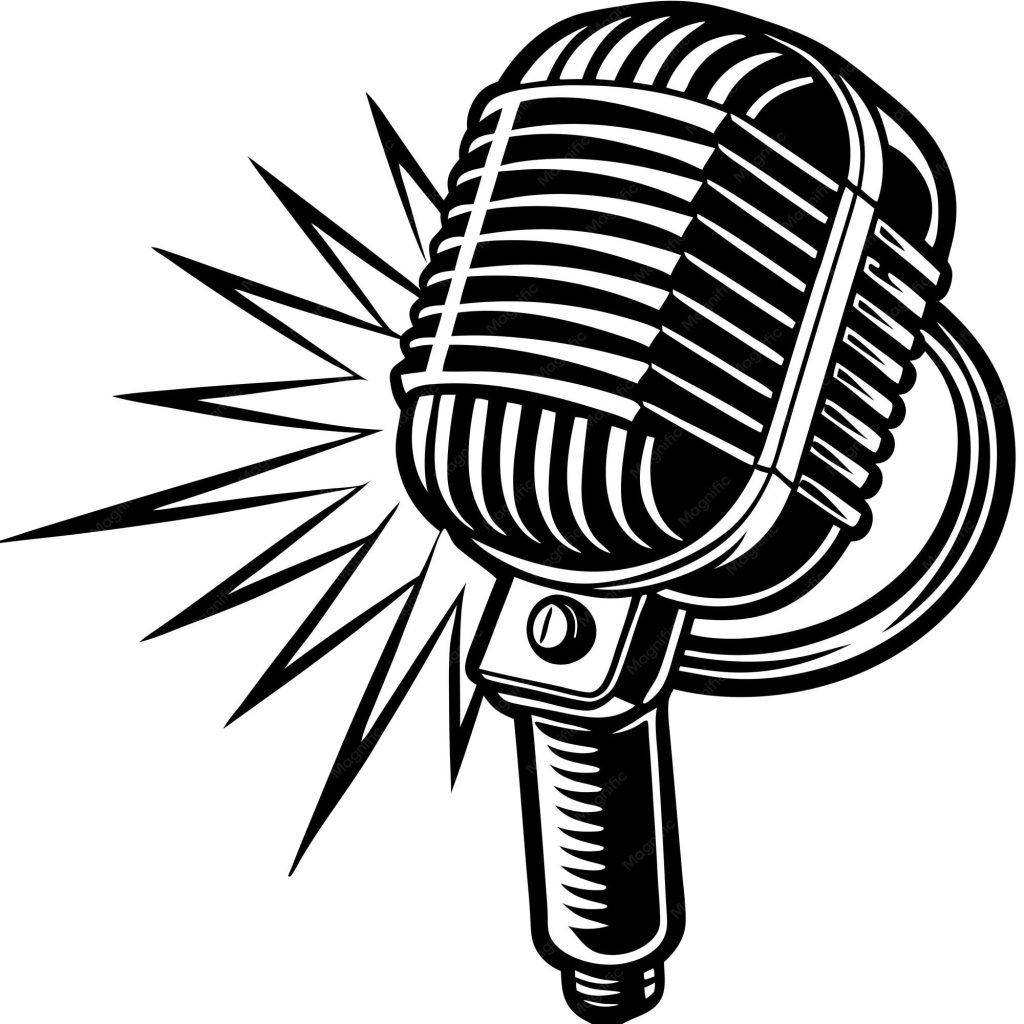microphone silhouette aesthetic music story template