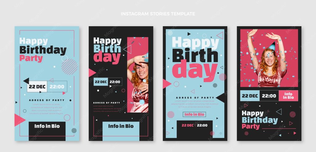 minimalist birthday story template minimalist birthday confetti dots instagram story template