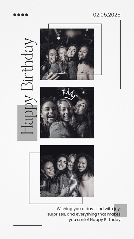 minimalist birthday story template minimalist text only birthday timeline story template