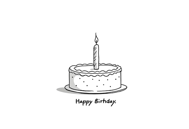 minimalist birthday story template single candle illustration