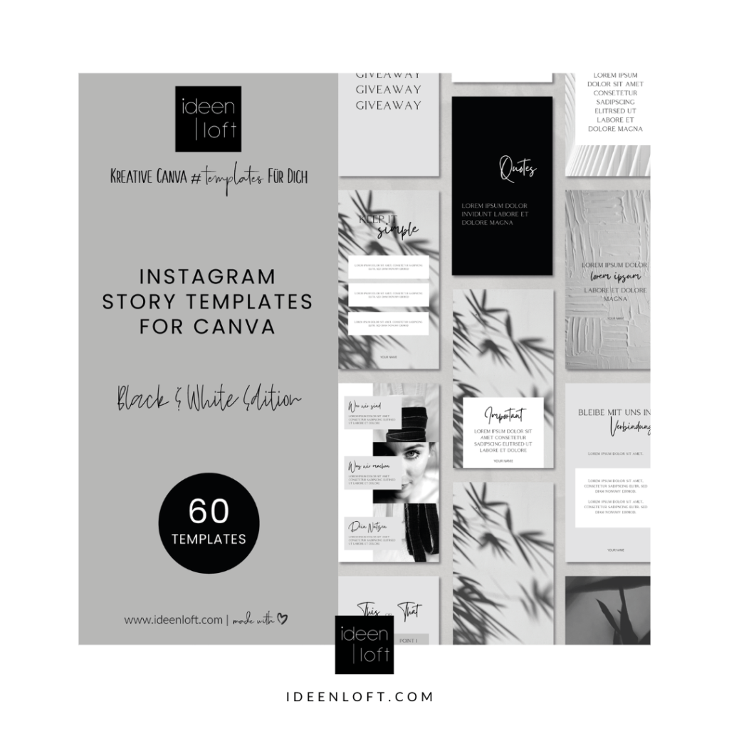 modern aesthetic instagram story template monochrome editorial Instagram story template with black and white photography and bold serif text