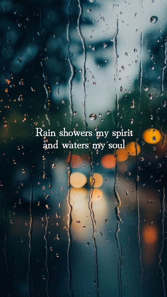 Moody photo overlay sad quote Instagram story template with rain on window effect