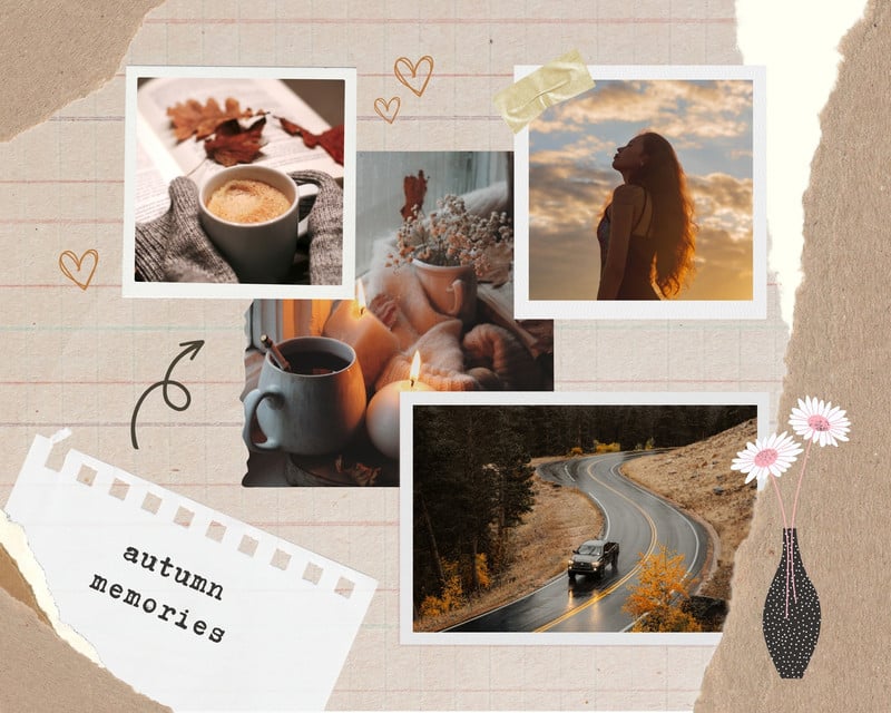 motivational quote instagram story template collage style quote Instagram story template overlapping photos scrapbook washi tape cutout letters