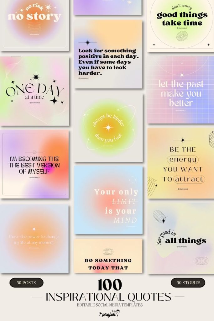 motivational quote instagram story template gradient overlay quote Instagram story template sunset orange pink blend white text