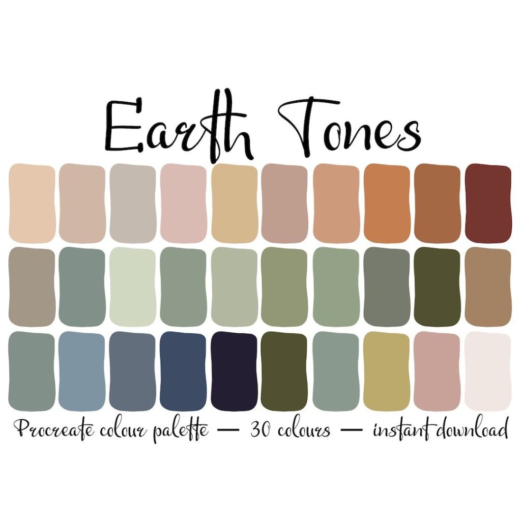 Muted earth tones aesthetic story template download with beige olive and terracotta colors