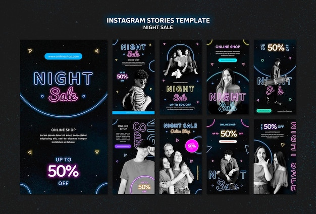 neon glow aesthetic Instagram story template free download