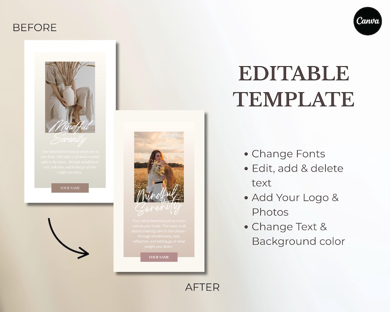 neutral aesthetic instagram story templates Instagram story template with two cream frames stacked