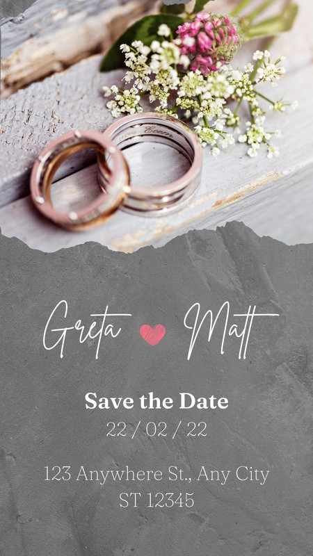 romantic aesthetic wedding story wedding ring close-up Instagram story template glitter