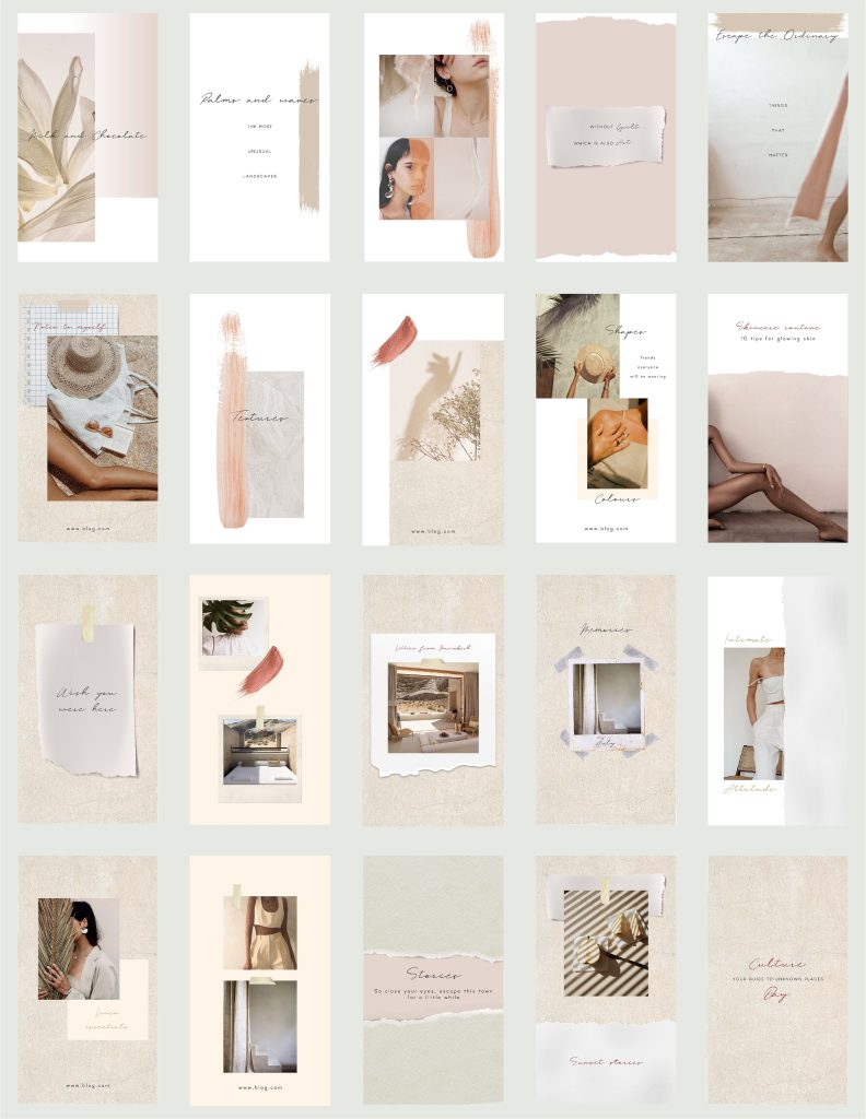 simple aesthetic instagram story template clean white grid aesthetic Instagram story template
