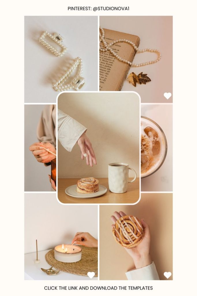 soft collage beige aesthetic instagram story template
