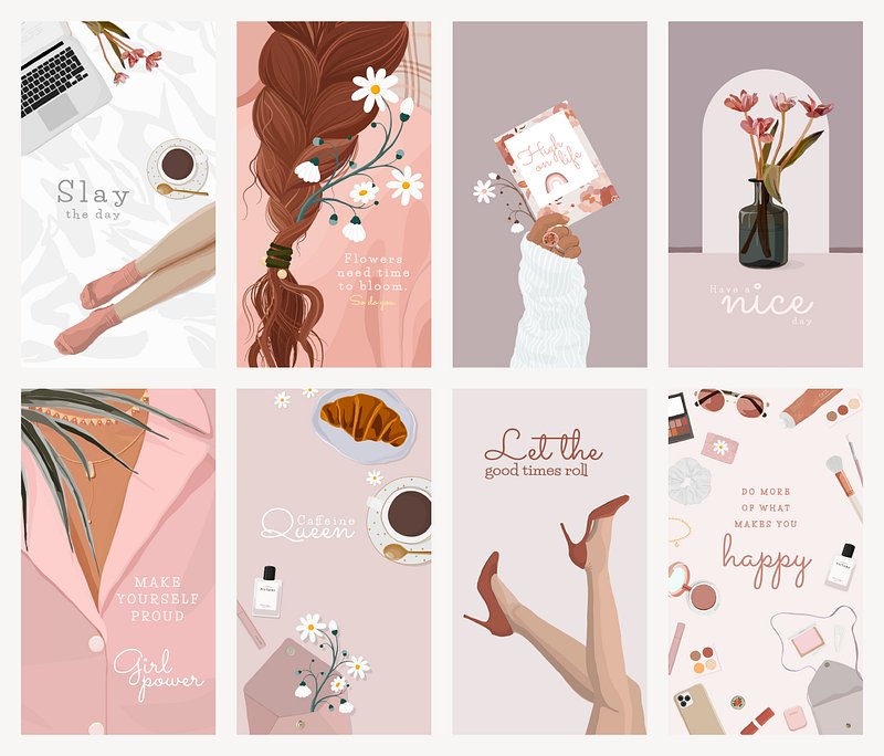 soft girl dream aesthetic fashion instagram story template