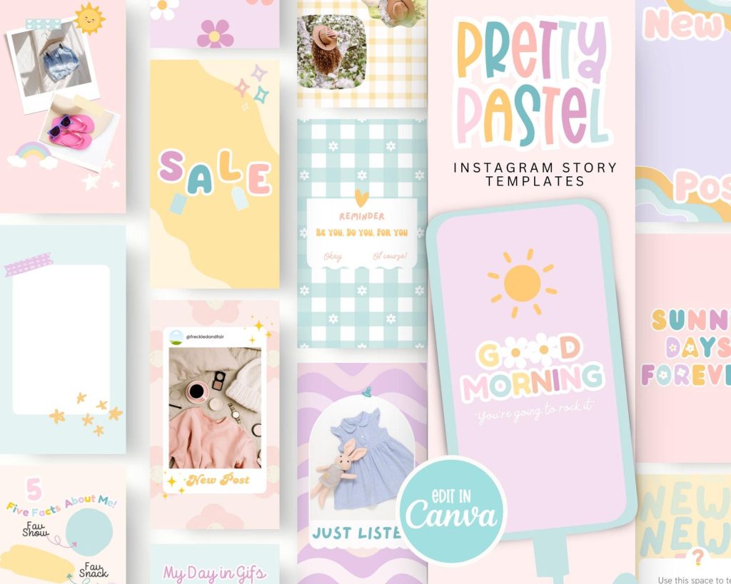 soft pastel aesthetic Instagram story template free download