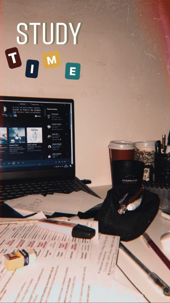 study aesthetic Instagram story template for boys with notebook and laptop