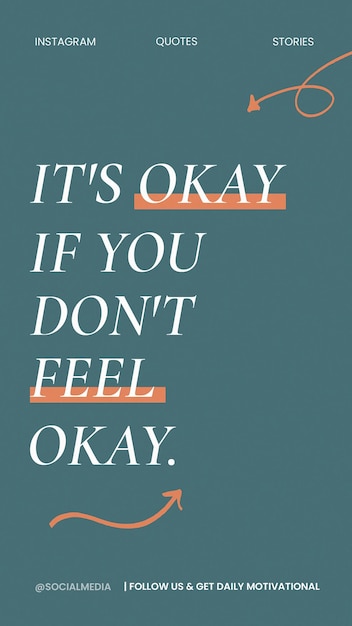 Typography-only sad quote Instagram story template with multiple fonts and sizes