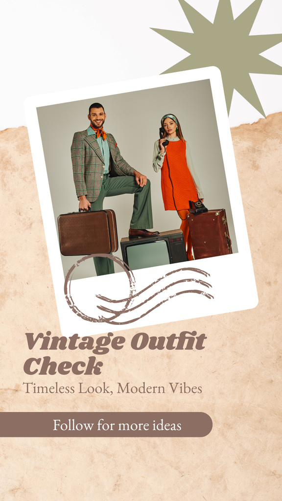 vintage aesthetic story template retro film strip template for Instagram story