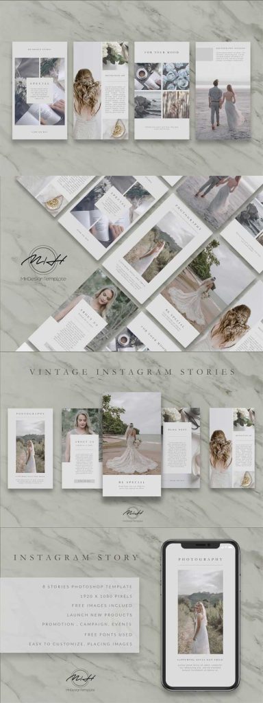 vintage aesthetic story template typewriter font Instagram story template on rustic background