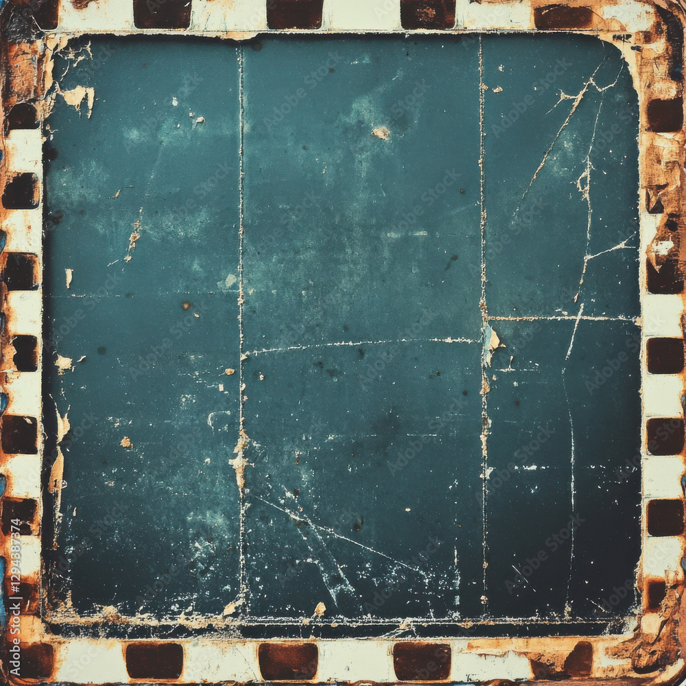 Vintage film frame aesthetic story template download with retro borders and scratches