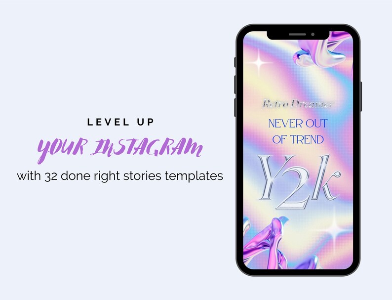 y2k aesthetic instagram story templates metallic text box y2k aesthetic Instagram story template