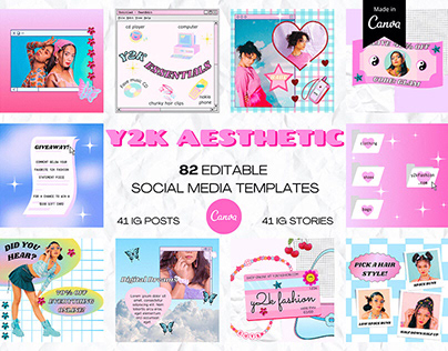 y2k aesthetic instagram story templates neon grid y2k aesthetic Instagram story template