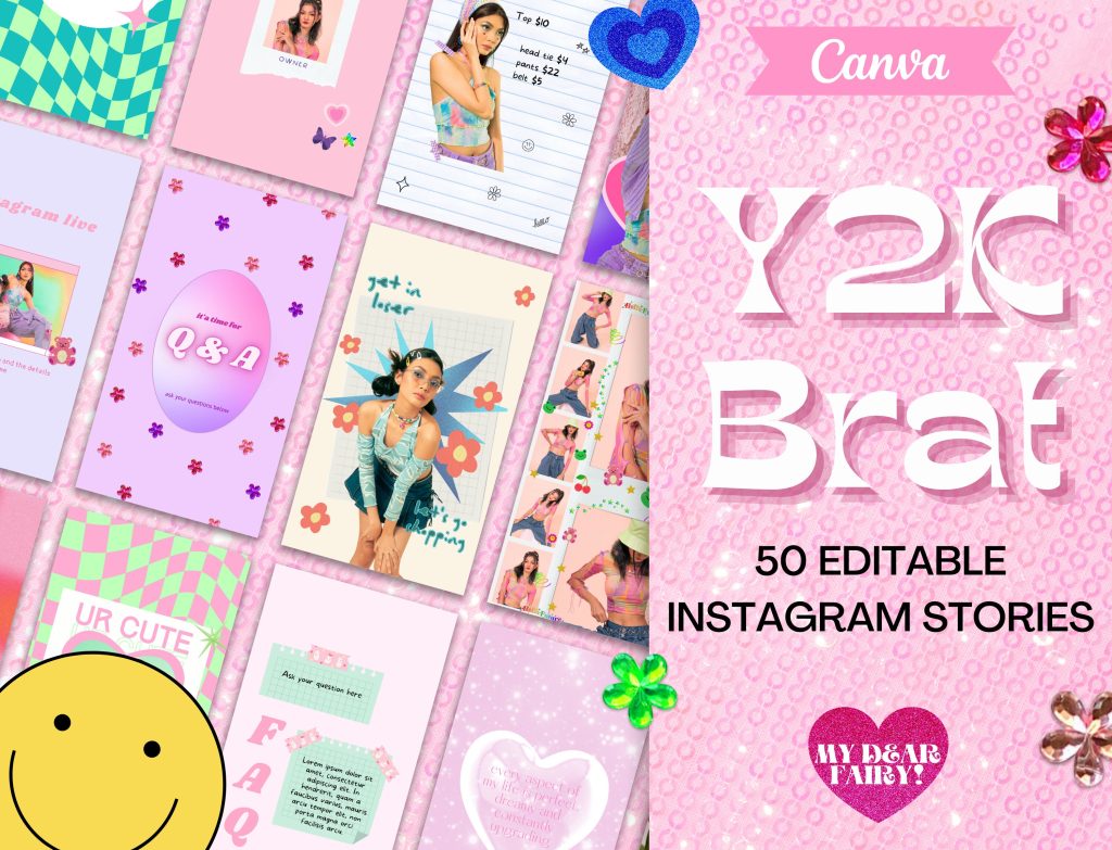 y2k aesthetic instagram story templates stretch text effect y2k aesthetic Instagram story template