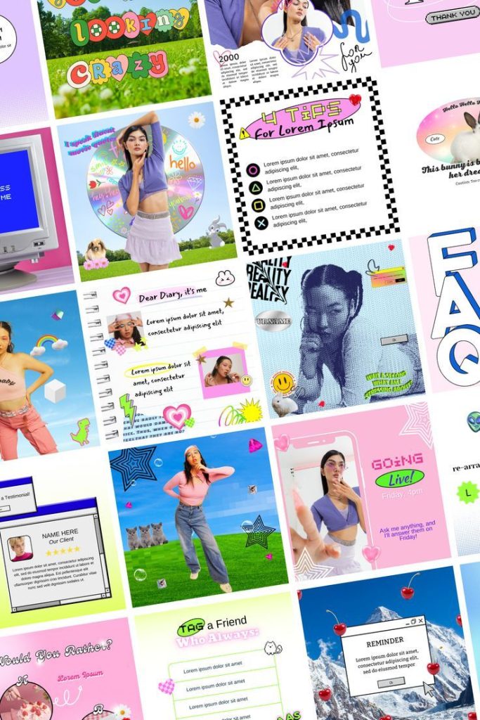 y2k aesthetic instagram story templates y2k aesthetic Instagram story template with butterfly clip frames